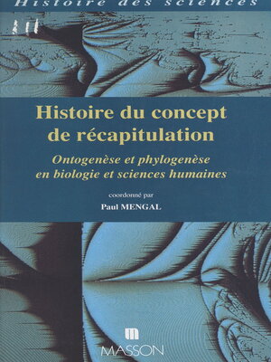 cover image of Histoire du concept de récapitulation